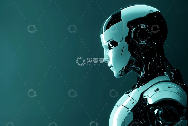 高清大图下载【趣麦麦图】未来机器人侧脸特写