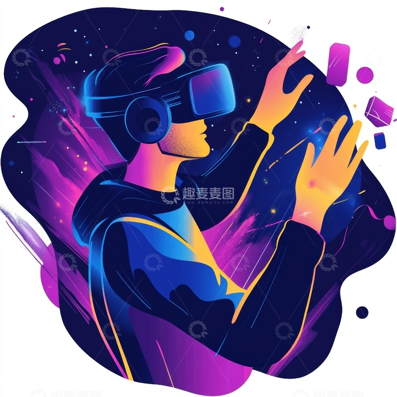 高清大图下载【趣麦麦图】虚拟现实体验者