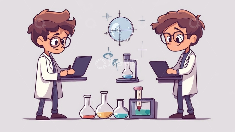 高清大图下载【趣麦麦图】科学家使用笔记本电脑进行实验