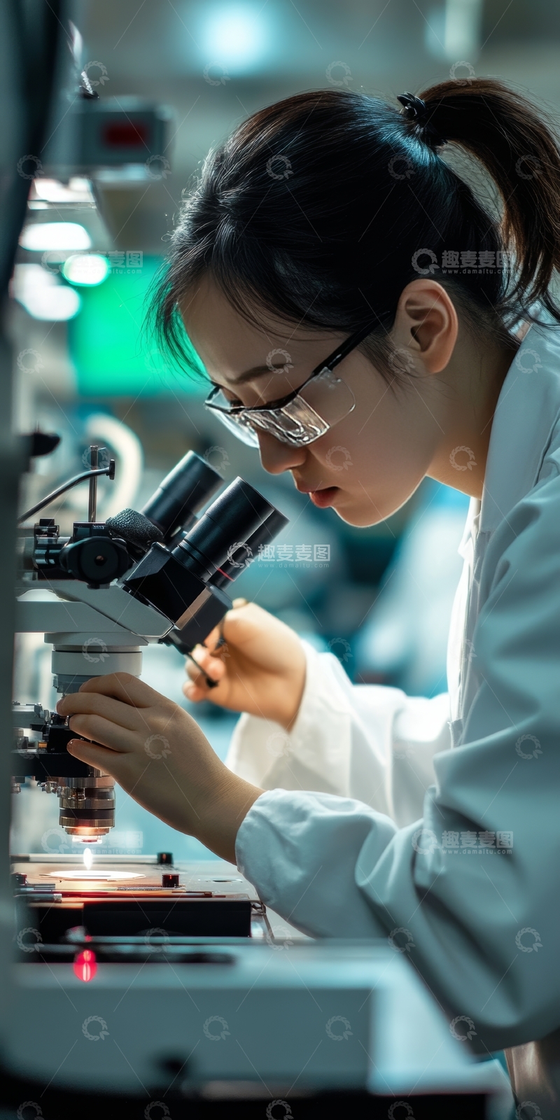 高清大图下载【趣麦麦图】实验室中专注工作的科研人员