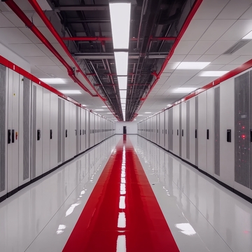 现代化数据中心走廊