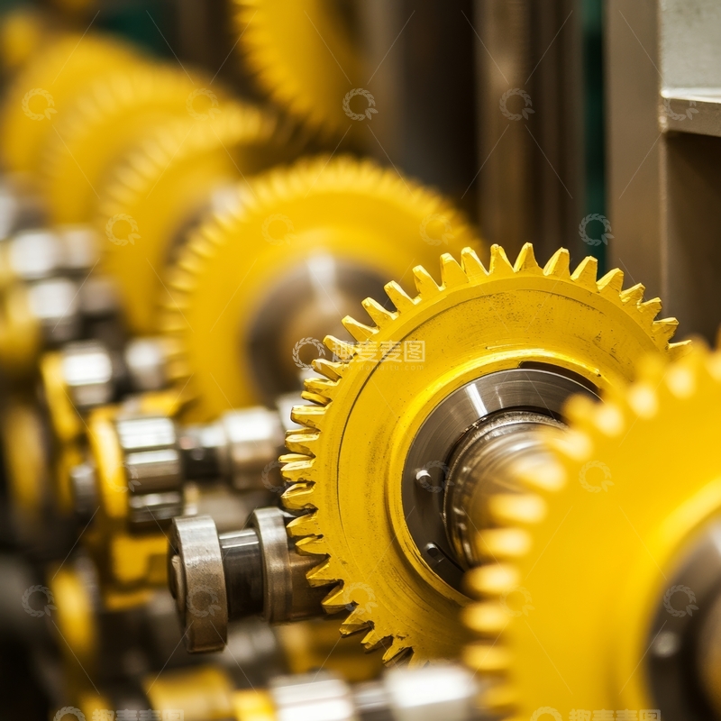 高清大图下载【趣麦麦图】工业齿轮传动装置特写