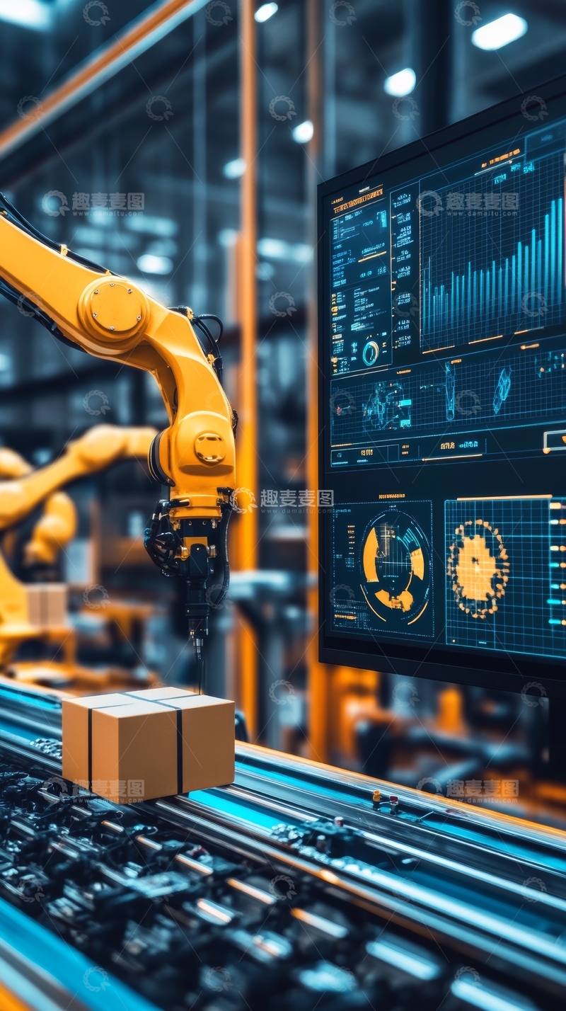 高清大图下载【趣麦麦图】智能工厂自动化生产线
