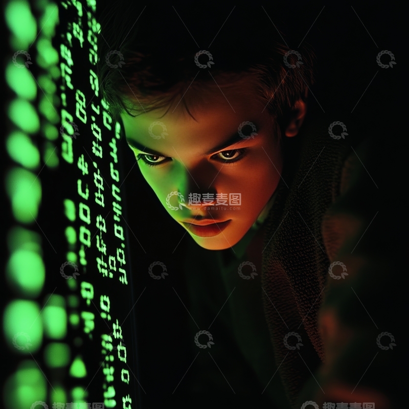 高清大图下载【趣麦麦图】光影交错中专注的青年