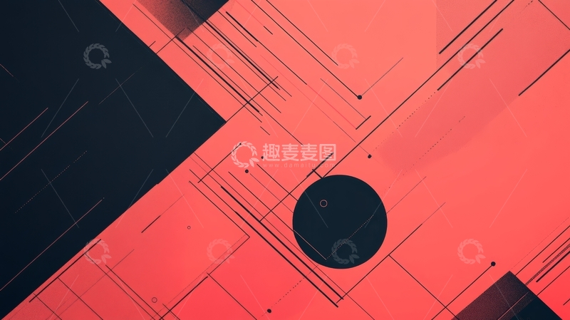 高清大图下载【趣麦麦图】几何线条与圆形的抽象艺术设计