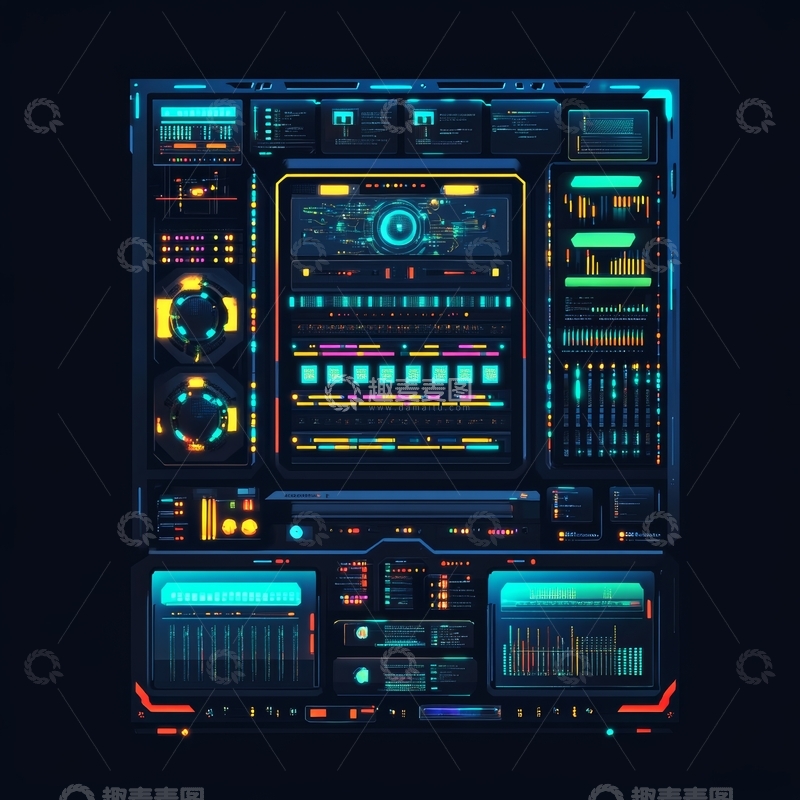 高清大图下载【趣麦麦图】未来科技控制面板