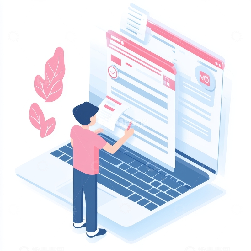 高清大图下载【趣麦麦图】人物操作笔记本电脑浏览网页