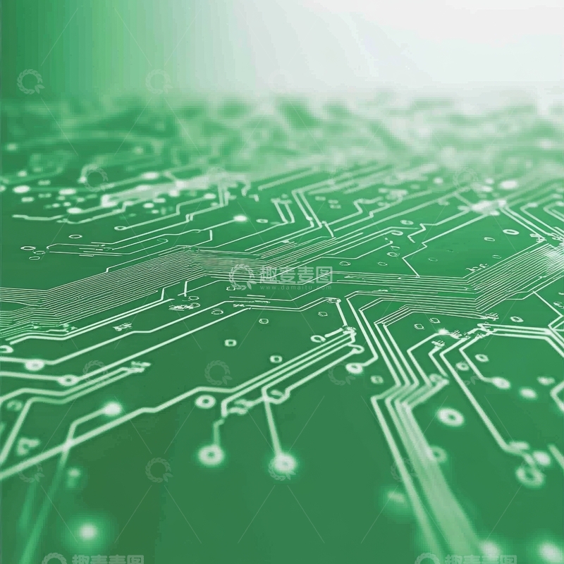 高清大图下载【趣麦麦图】绿色电路板的特写视角