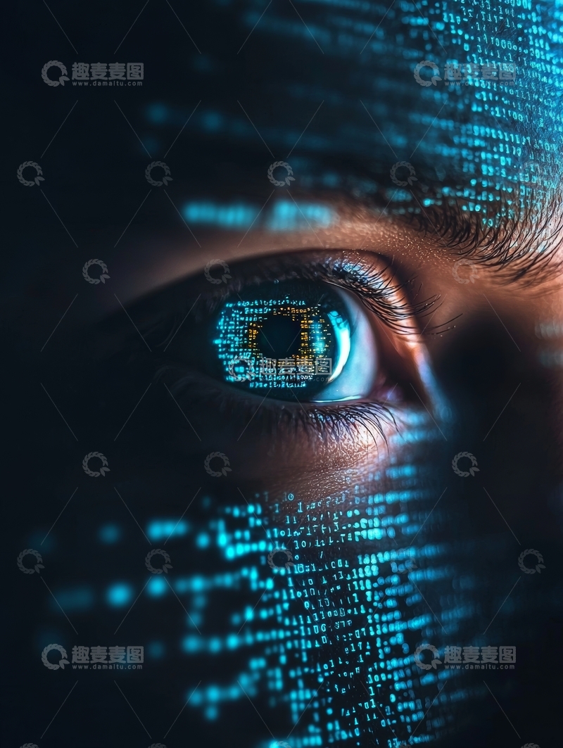 高清大图下载【趣麦麦图】-数字代码映射的眼眸