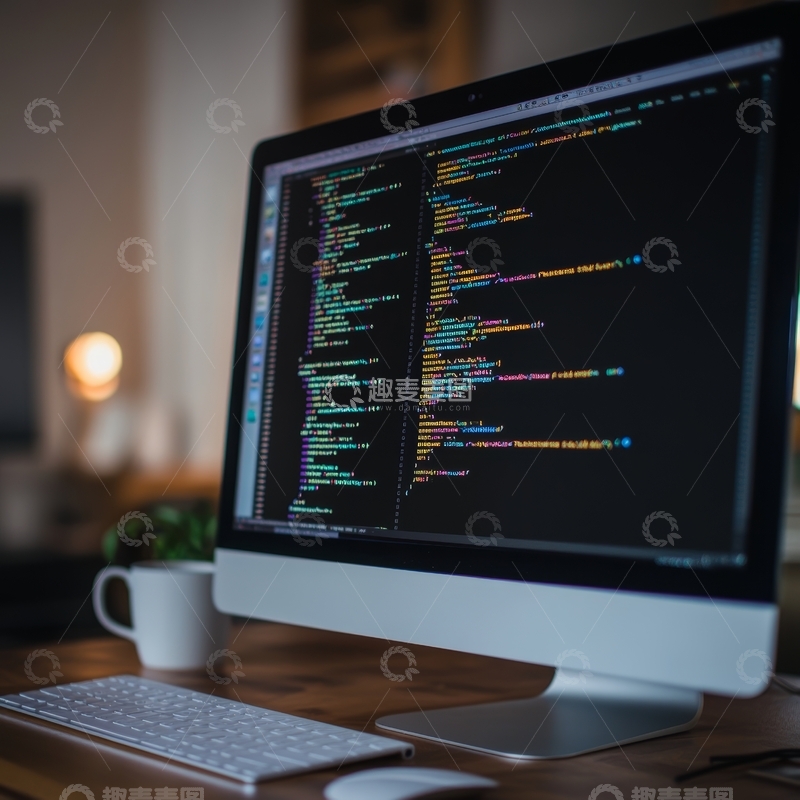 高清大图下载【趣麦麦图】编程代码显示在电脑屏幕上