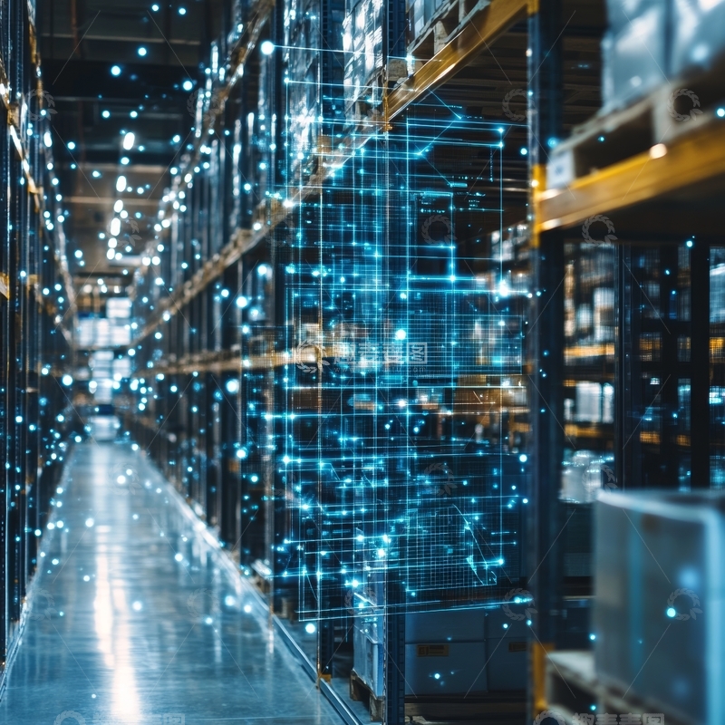 高清大图下载【趣麦麦图】智能仓储中的数据网络