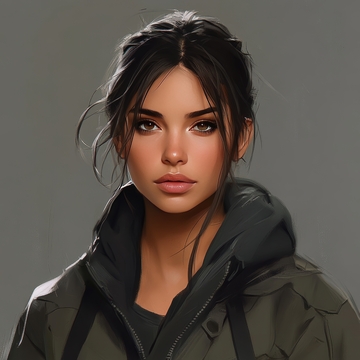 身穿深色外套的女性肖像