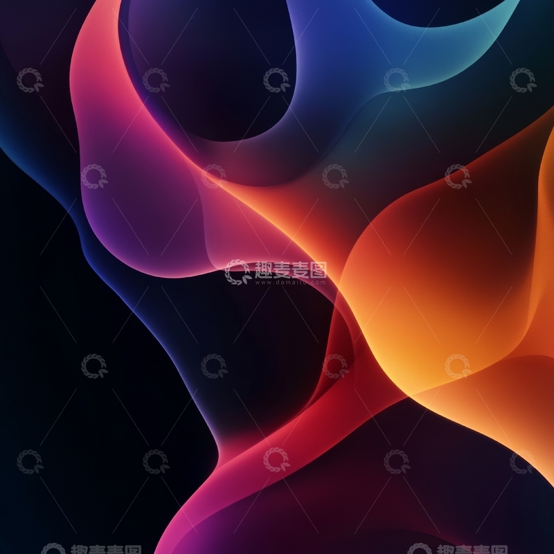 高清大图下载【趣麦麦图】流光溢彩的抽象曲线艺术