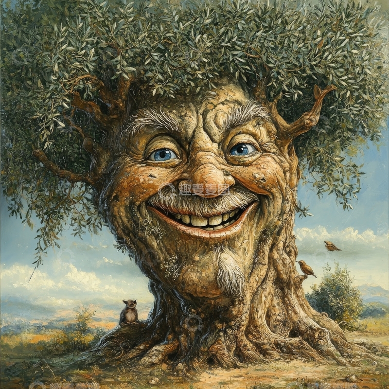高清大图下载【趣麦麦图】树精面庞，自然与幻想的融合