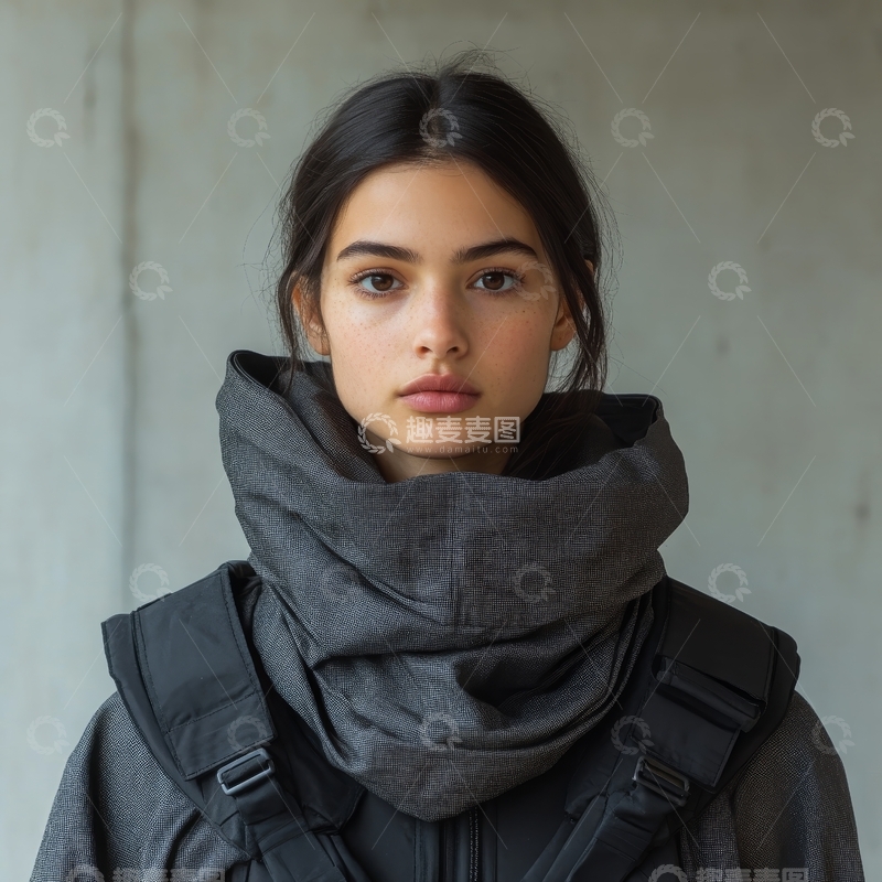 高清大图下载【趣麦麦图】身穿深色衣物的女性