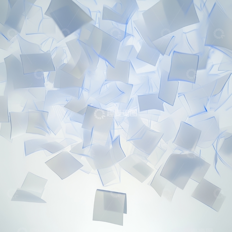 高清大图下载【趣麦麦图】蓝色透明碎片悬浮空中