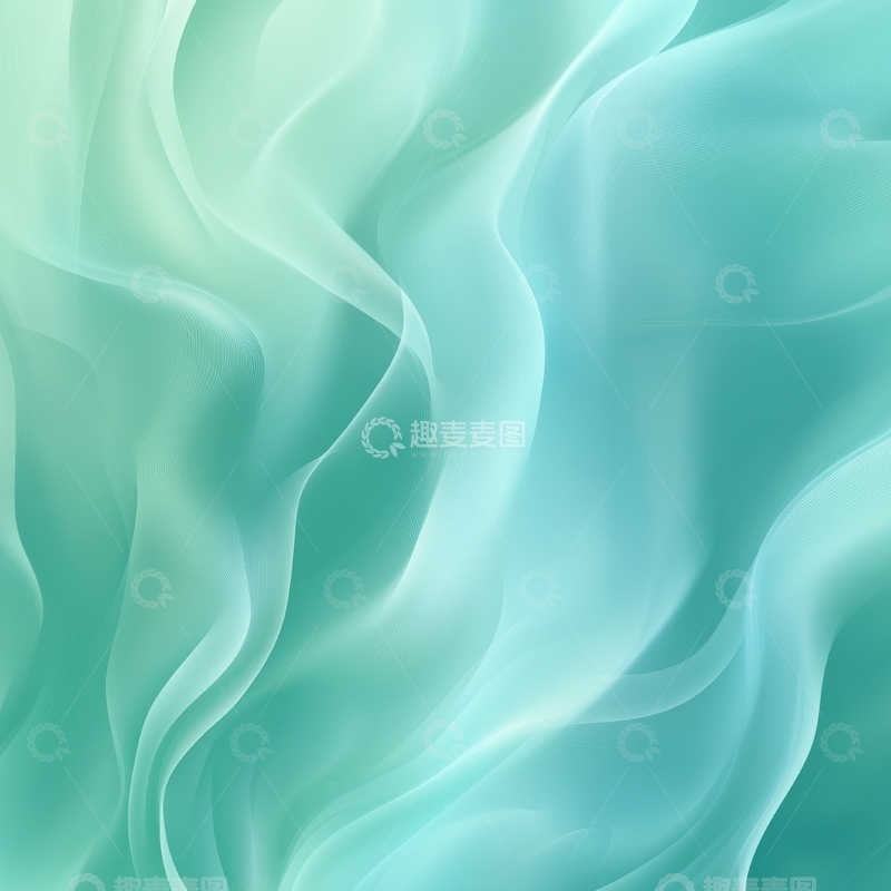 高清大图下载【趣麦麦图】渐变蓝绿色抽象波纹背景