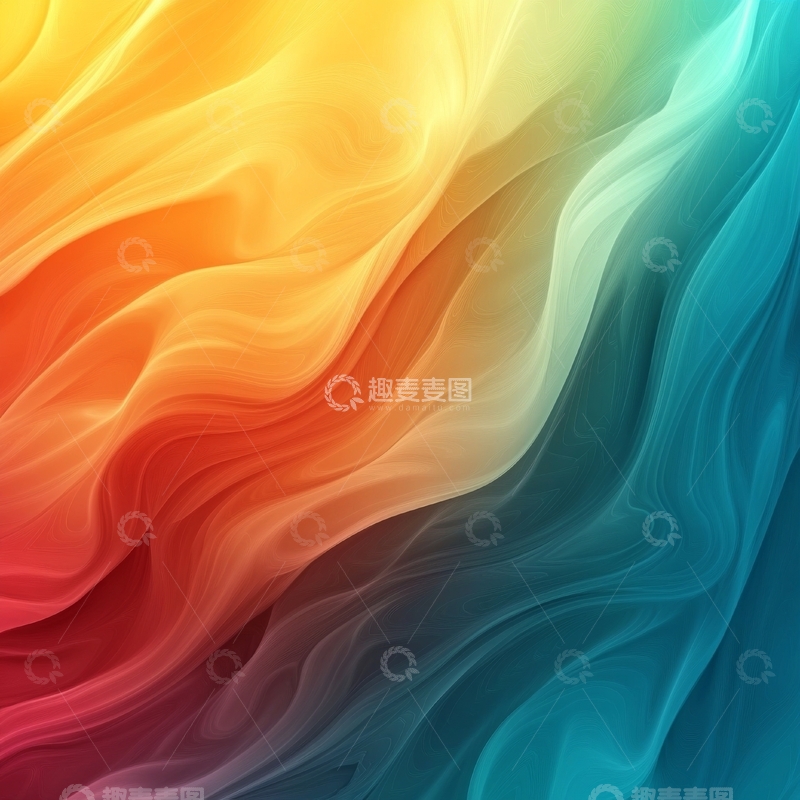 高清大图下载【趣麦麦图】渐变色彩流动的抽象艺术背景