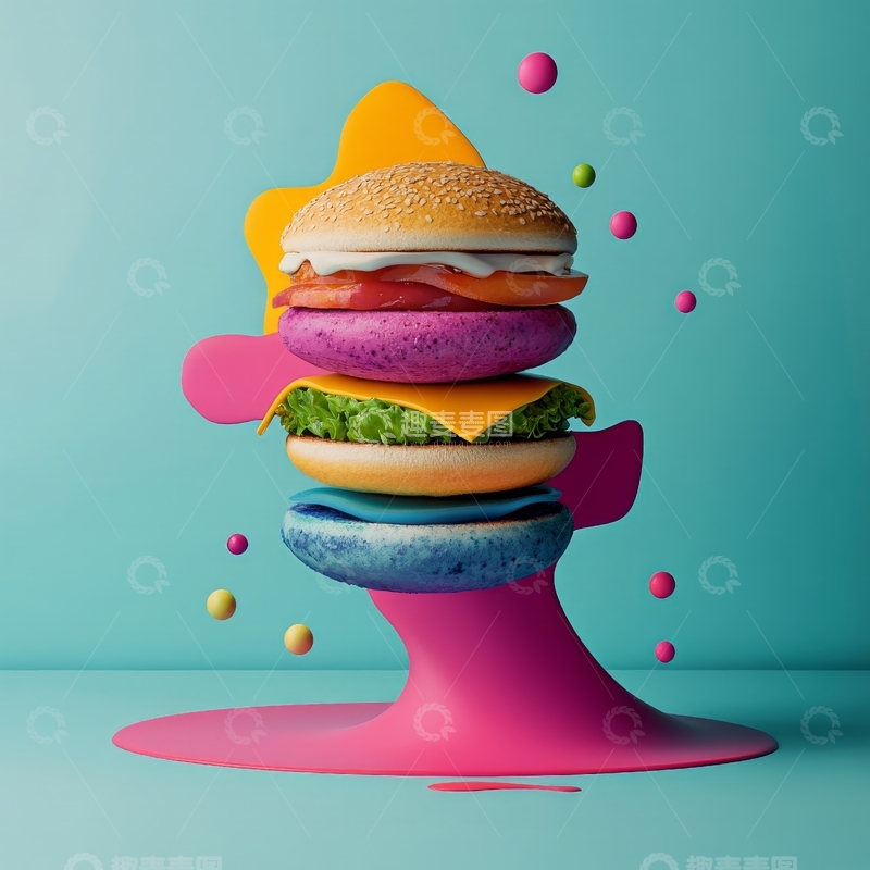 高清大图下载【趣麦麦图】创意汉堡艺术展示