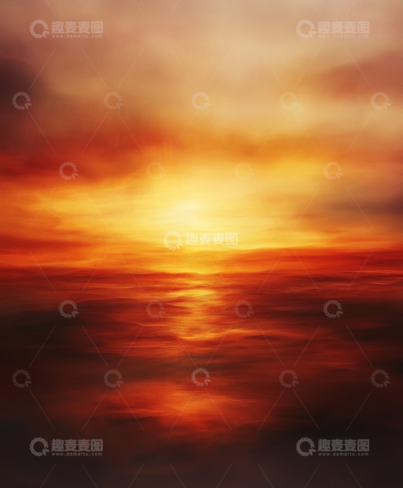 高清大图下载【趣麦麦图】模糊的日落海景