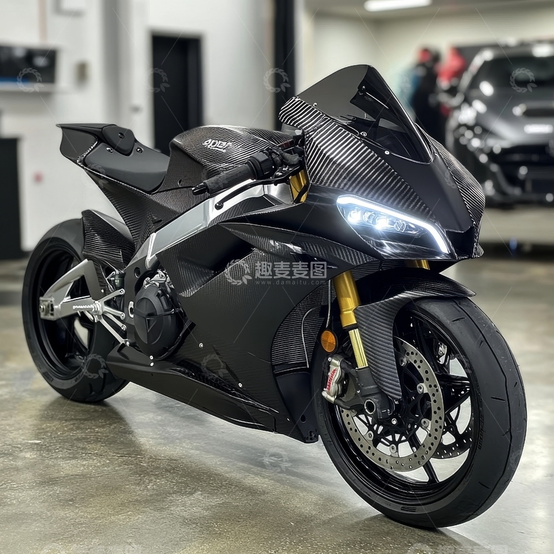 高清大图下载【趣麦麦图】高性能摩托车室内展示