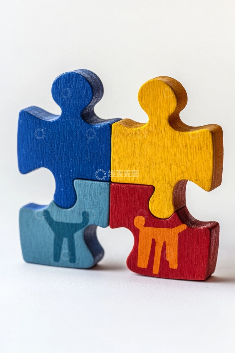 高清大图下载【趣麦麦图】彩色拼图块的组合