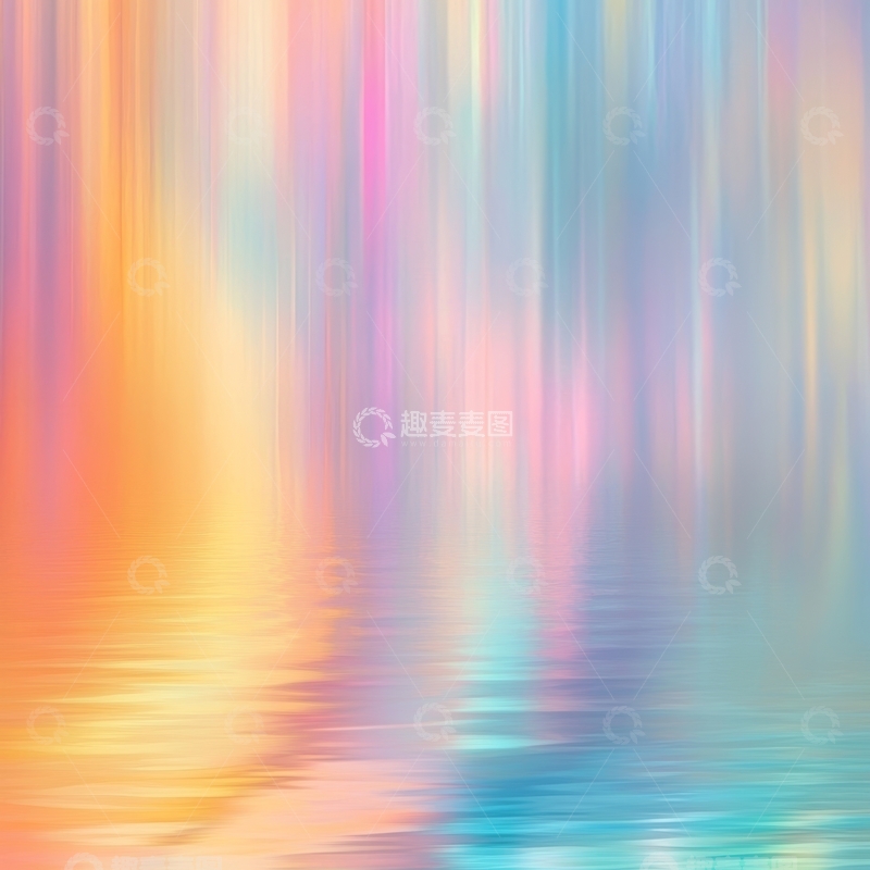 高清大图下载【趣麦麦图】-彩色渐变水面倒影