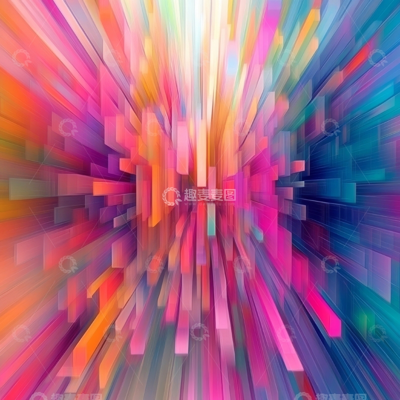 高清大图下载【趣麦麦图】多彩像素爆炸艺术背景