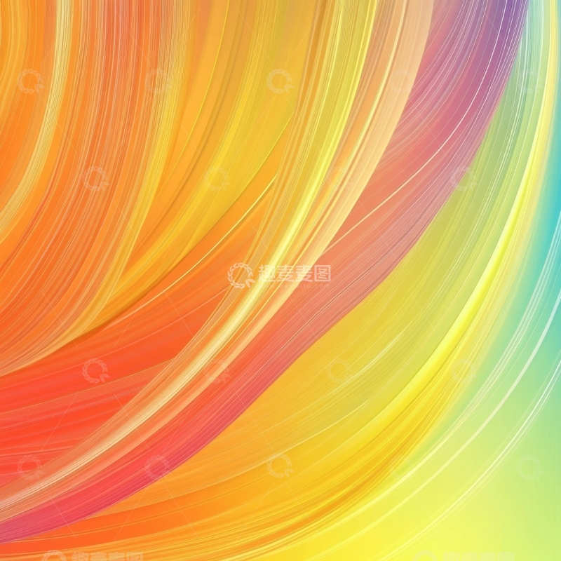 高清大图下载【趣麦麦图】色彩斑斓的抽象曲线背景