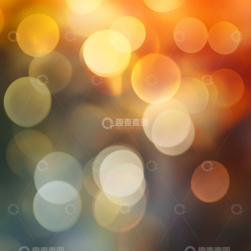高清大图下载【趣麦麦图】温暖色调的模糊光斑背景
