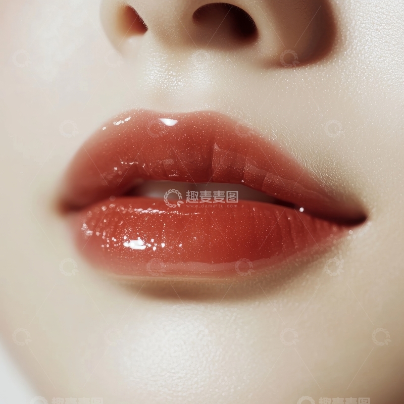 高清大图下载【趣麦麦图】光泽红唇特写