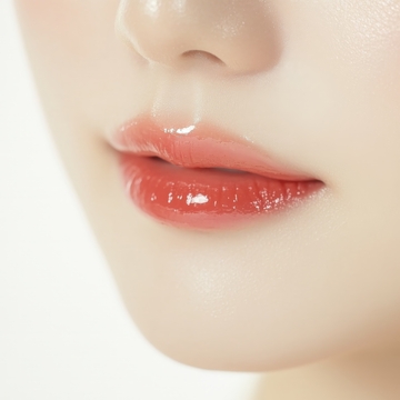 光泽唇部特写，展现自然美感