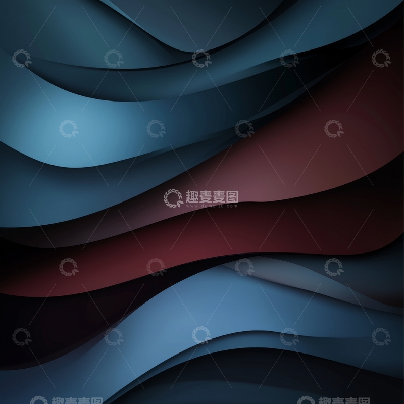 高清大图下载【趣麦麦图】蓝色与红色波浪形抽象背景