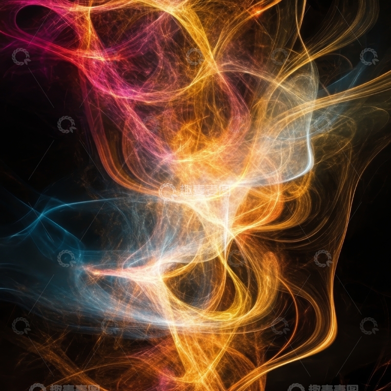 高清大图下载【趣麦麦图】多彩烟雾交织的抽象艺术