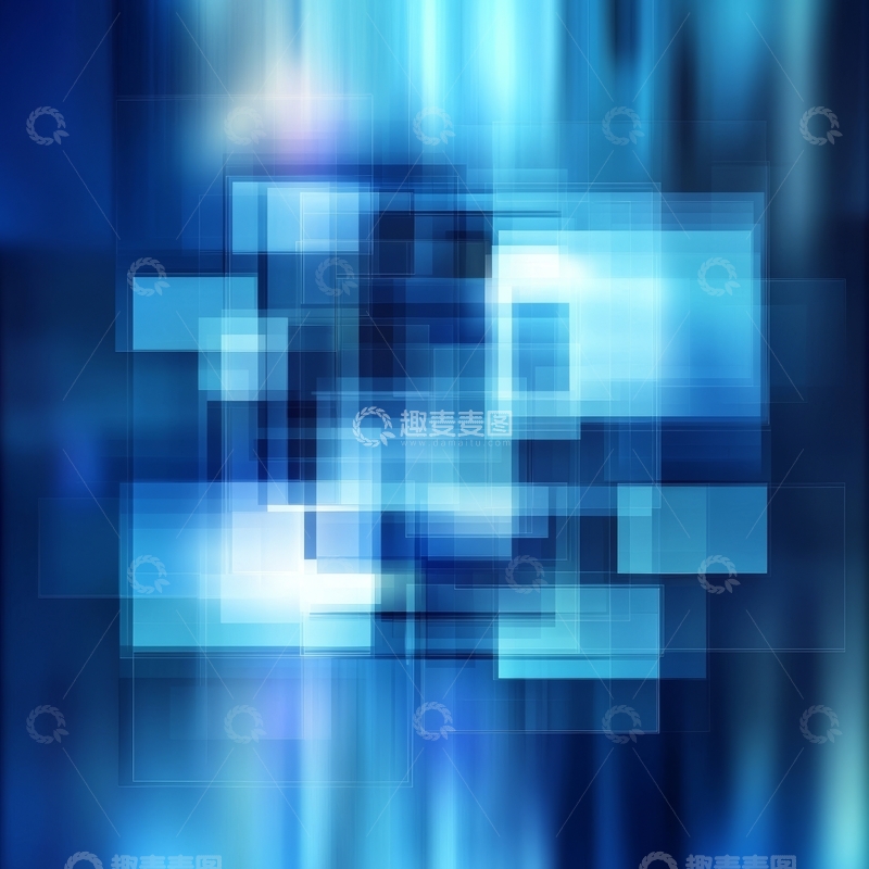 高清大图下载【趣麦麦图】蓝色光影的抽象几何图案