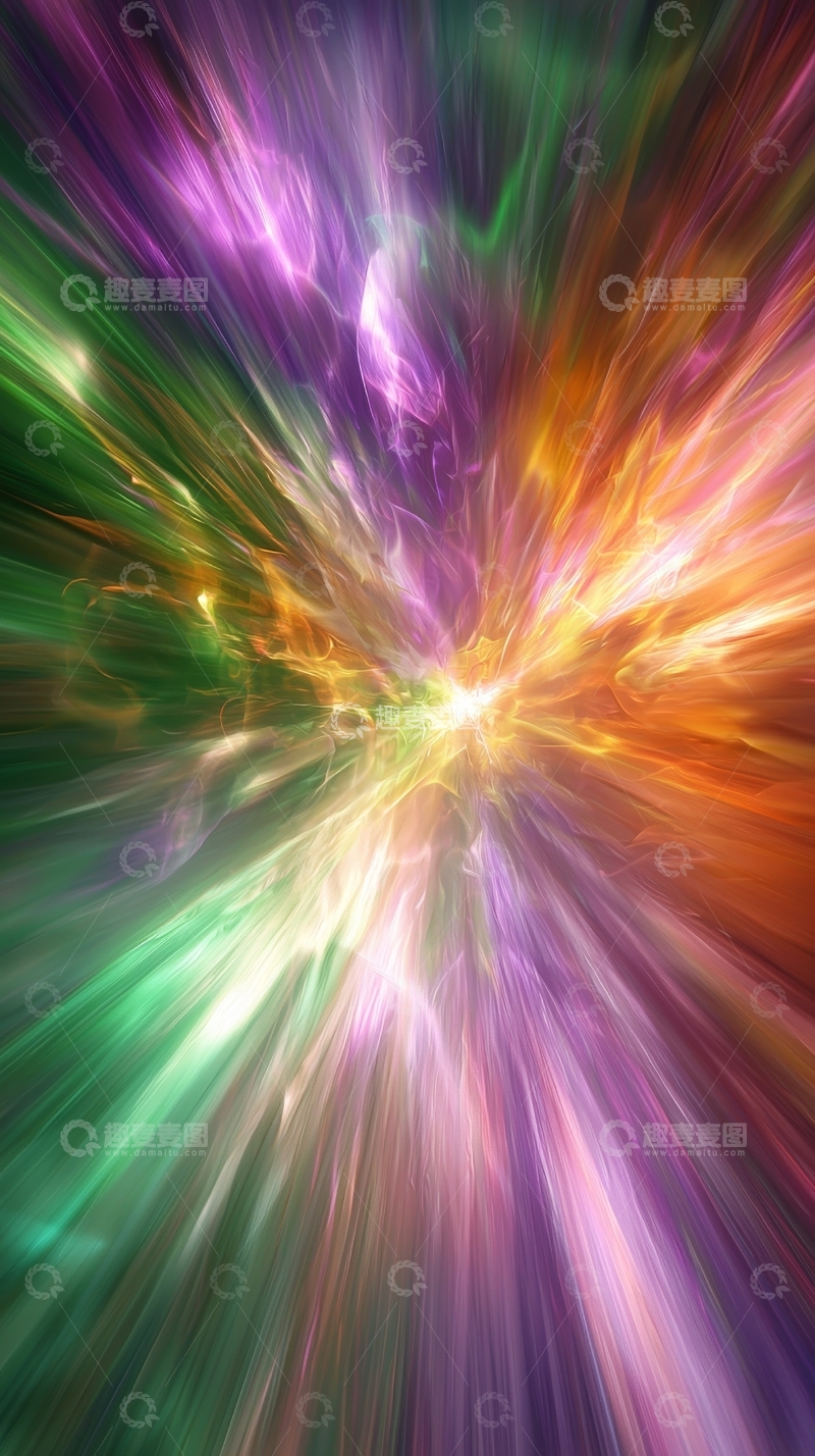 高清大图下载【趣麦麦图】色彩斑斓的抽象光效爆炸
