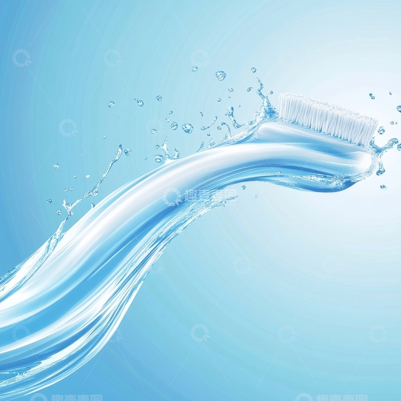 高清大图下载【趣麦麦图】水波形态的牙刷创意设计