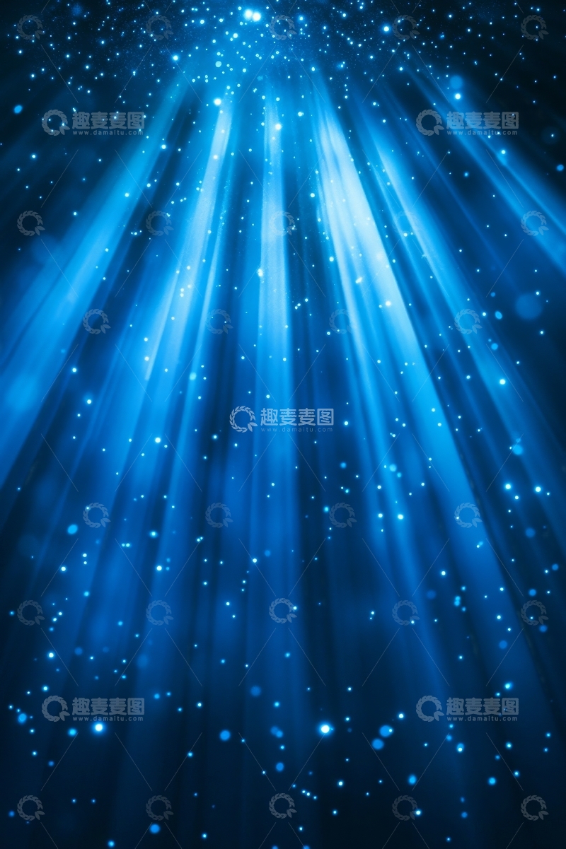 高清大图下载【趣麦麦图】蓝色光芒闪耀的星空背景