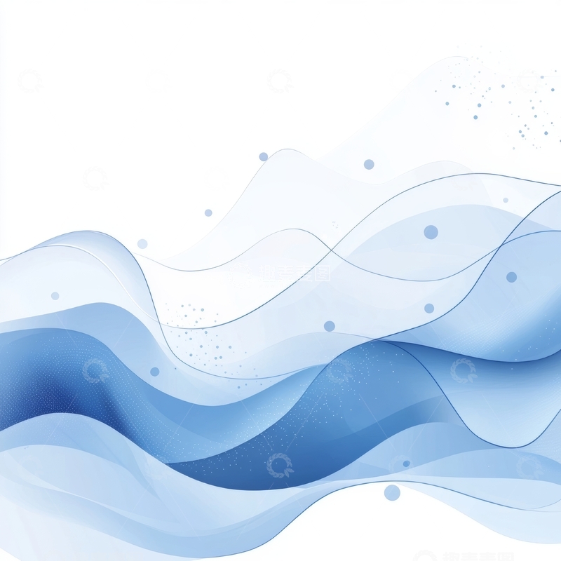 高清大图下载【趣麦麦图】蓝色波浪抽象背景图