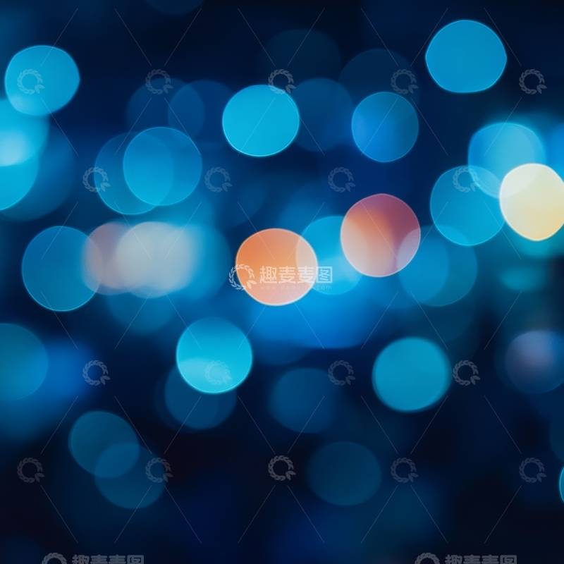 高清大图下载【趣麦麦图】蓝色背景上的模糊光斑