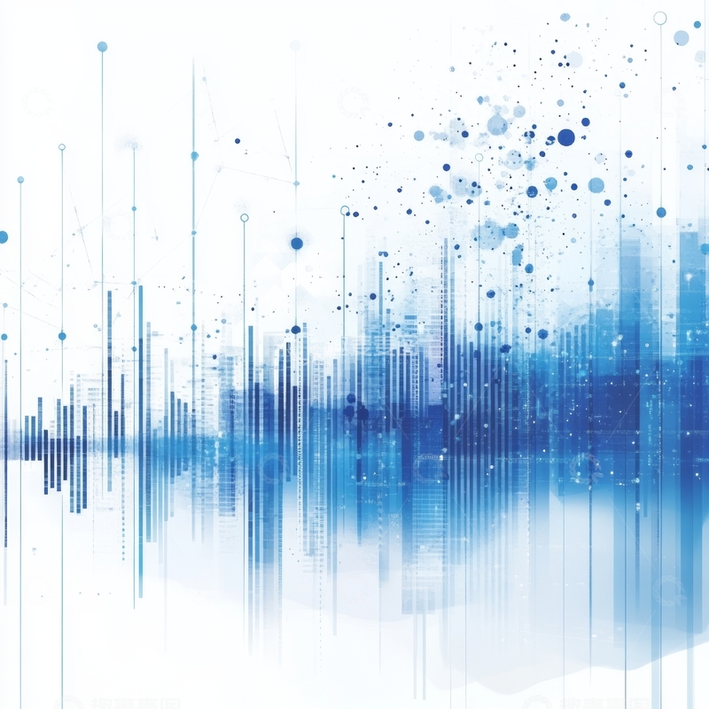 高清大图下载【趣麦麦图】蓝色数据流与点阵背景