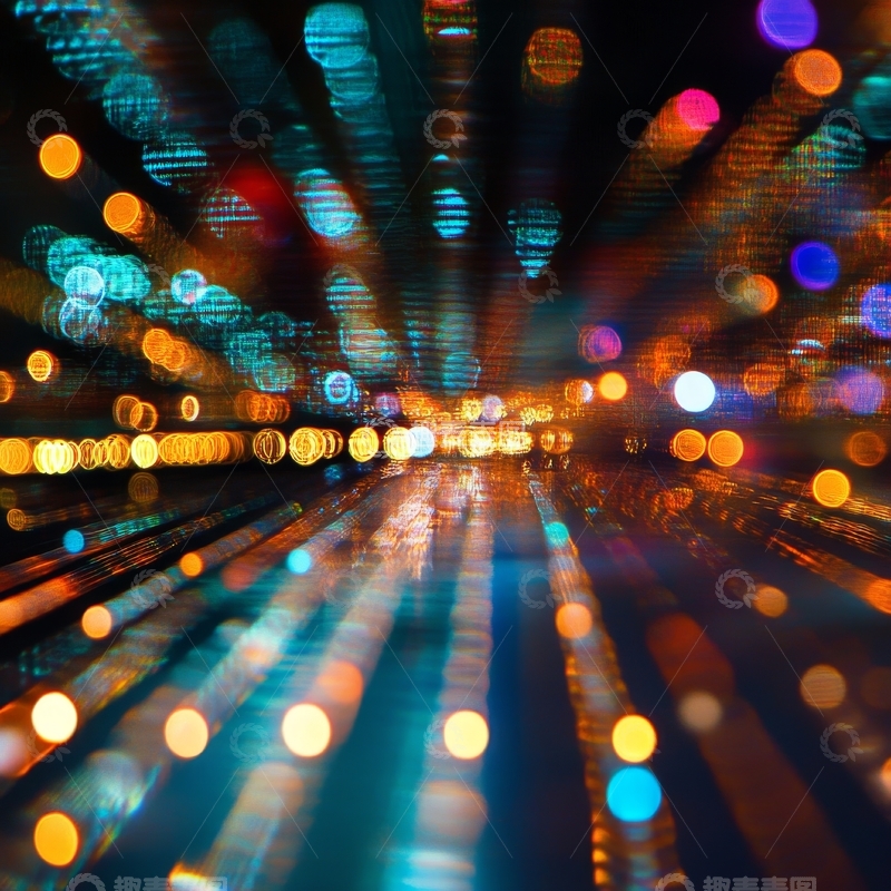 高清大图下载【趣麦麦图】光斑隧道的梦幻色彩