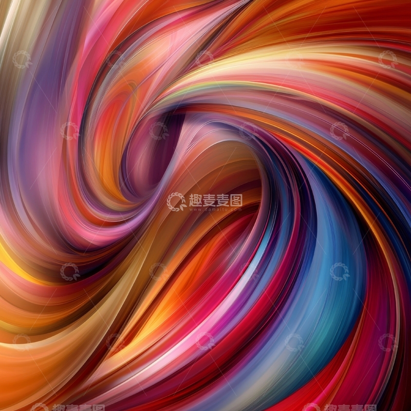 高清大图下载【趣麦麦图】多彩漩涡抽象艺术背景