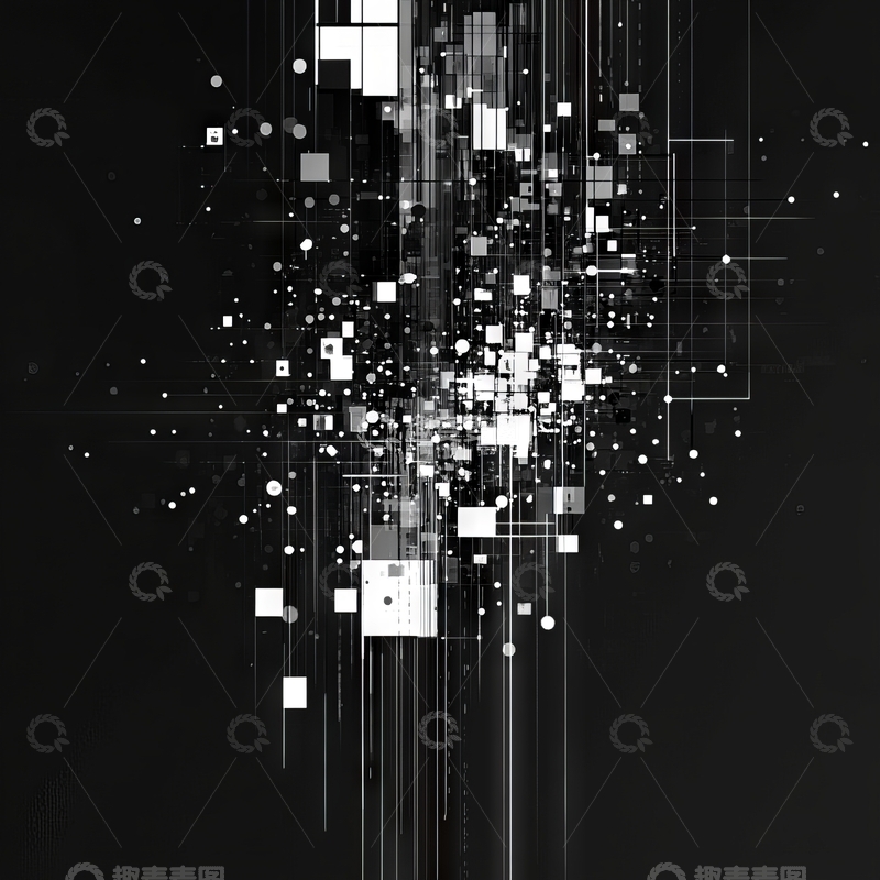 高清大图下载【趣麦麦图】黑白抽象几何图案
