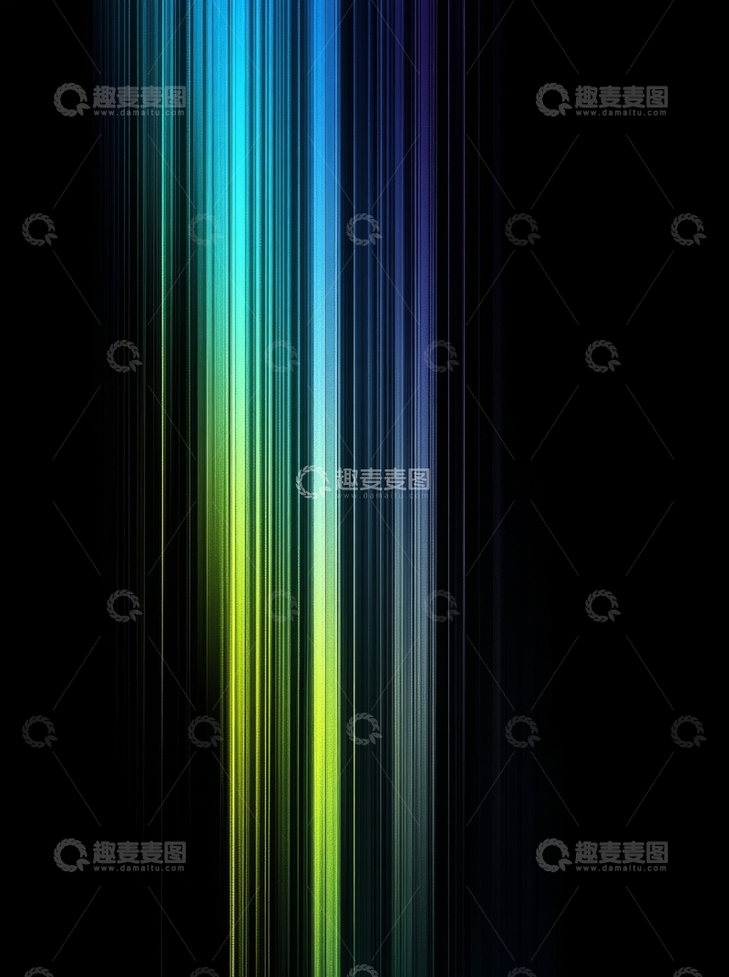 高清大图下载【趣麦麦图】彩色光束在黑暗背景中的垂直排列