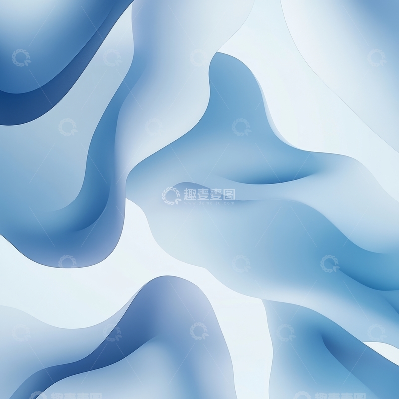 高清大图下载【趣麦麦图】蓝色渐变波浪抽象背景