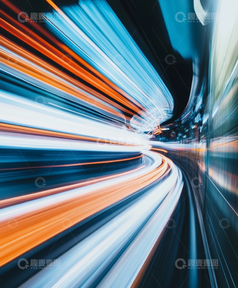 高清大图下载【趣麦麦图】光轨交织的城市夜景