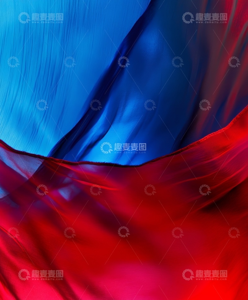 高清大图下载【趣麦麦图】红蓝交织的流动布料