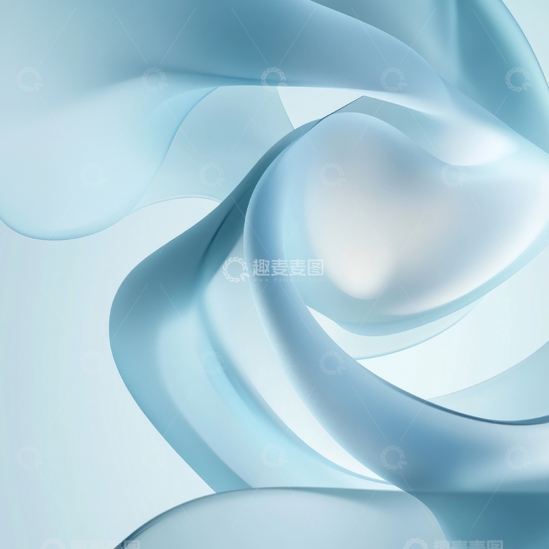 高清大图下载【趣麦麦图】蓝色流线与心形交织的抽象艺术