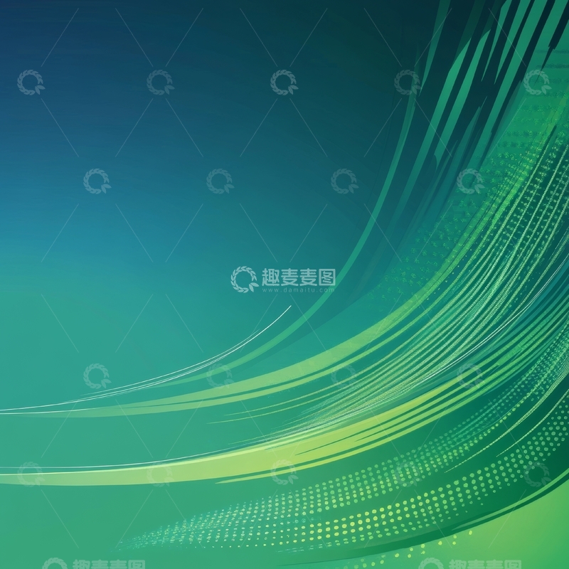 高清大图下载【趣麦麦图】绿色渐变曲线背景